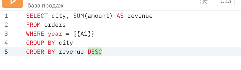 Редактор SQL-кода